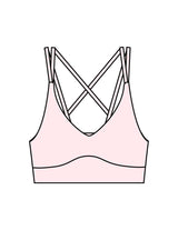 The Strappy Bra - Pink - BlueCarrot - Center Back - Printed - Dusty Rose