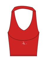 The Halter Tank - Red -The Refinery Fitness Studio - Center Back - Printed - White