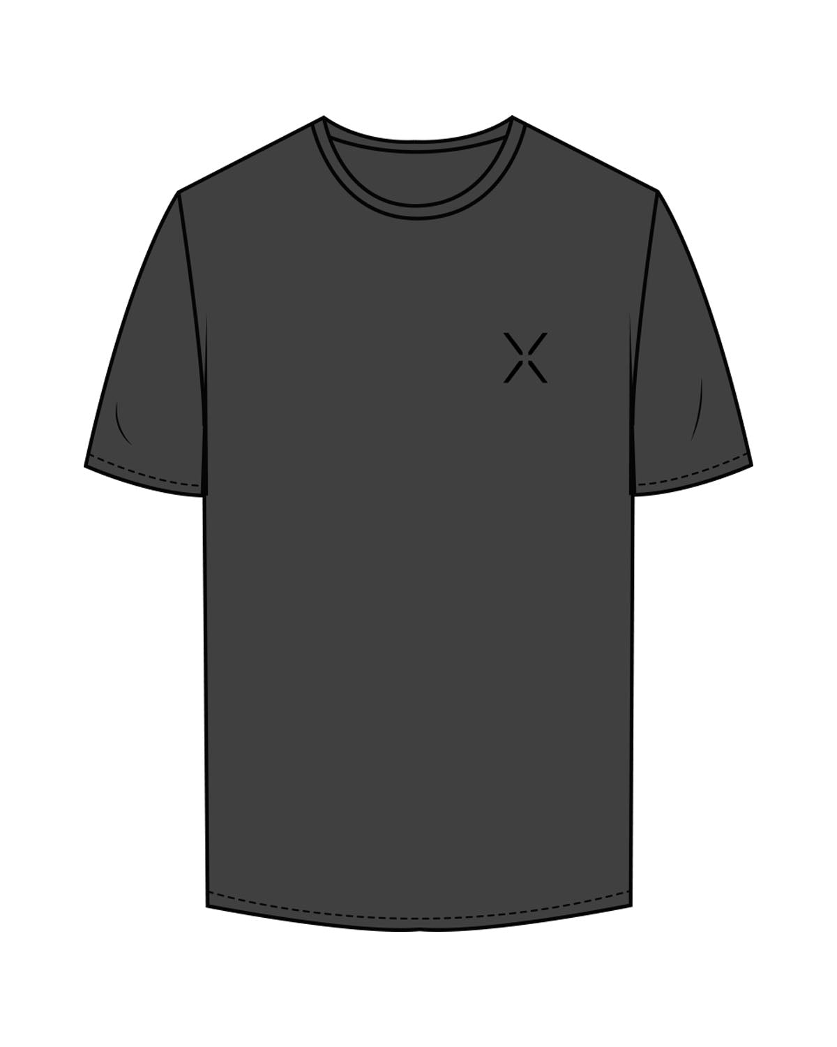 The Mens Tee - Charcoal - Lagree Luxe - Left Chest & Back Neckline - Printed - Black