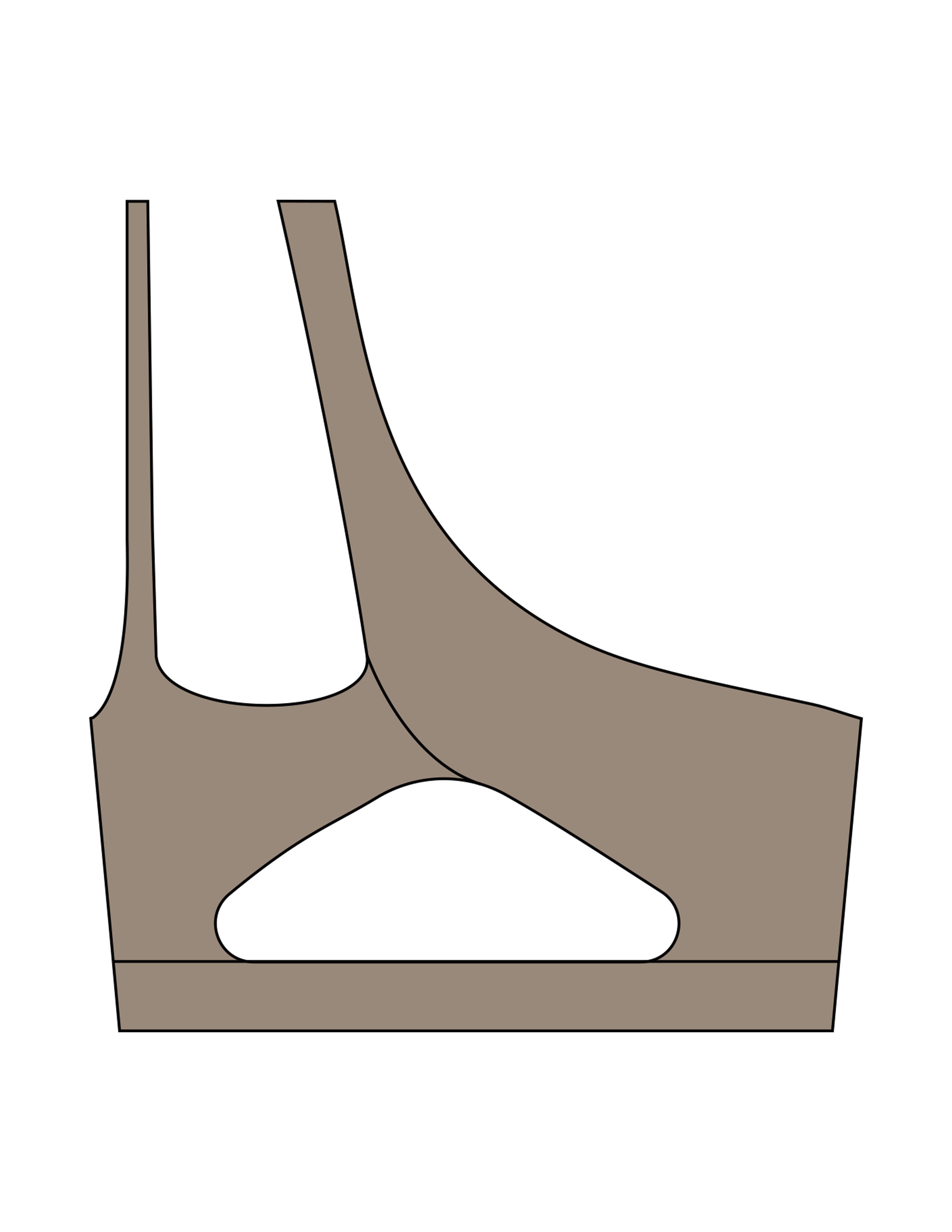 The One Shoulder Bra - Brown - The Whole You Wellness - Center Chest - Printed - Full Color