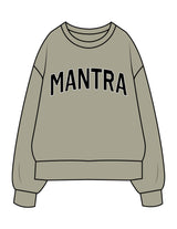 The Womens Heavyweight Crewneck - Eucalyptus - Mantra - Center Chest Arc - Printed - Full Color