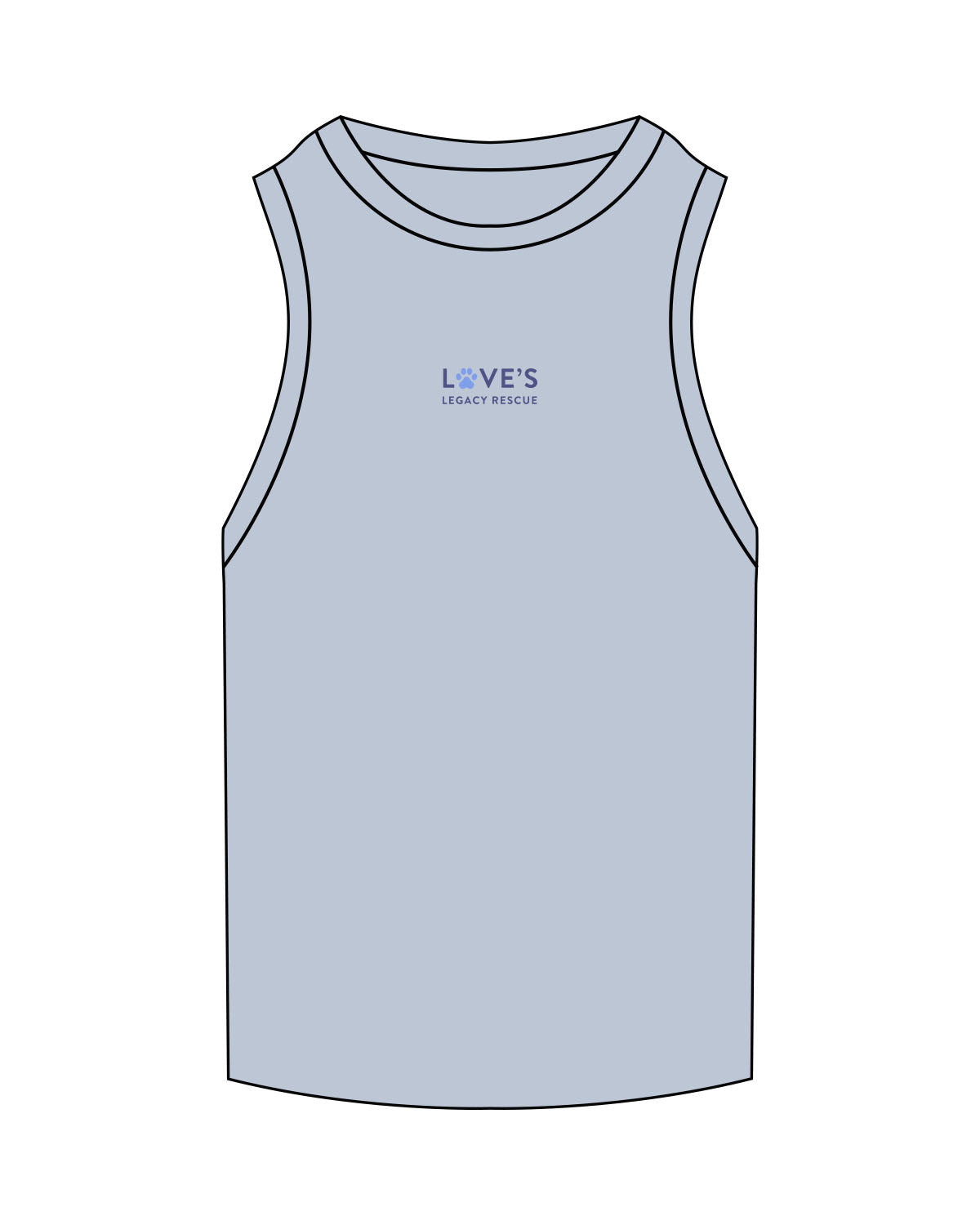 The Ribbed Full Length Tank - Powder - LLR - Center Chest Stacked - Embroidered - Full Color