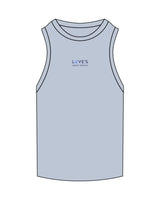 The Ribbed Full Length Tank - Powder - LLR - Center Chest Stacked - Embroidered - Full Color