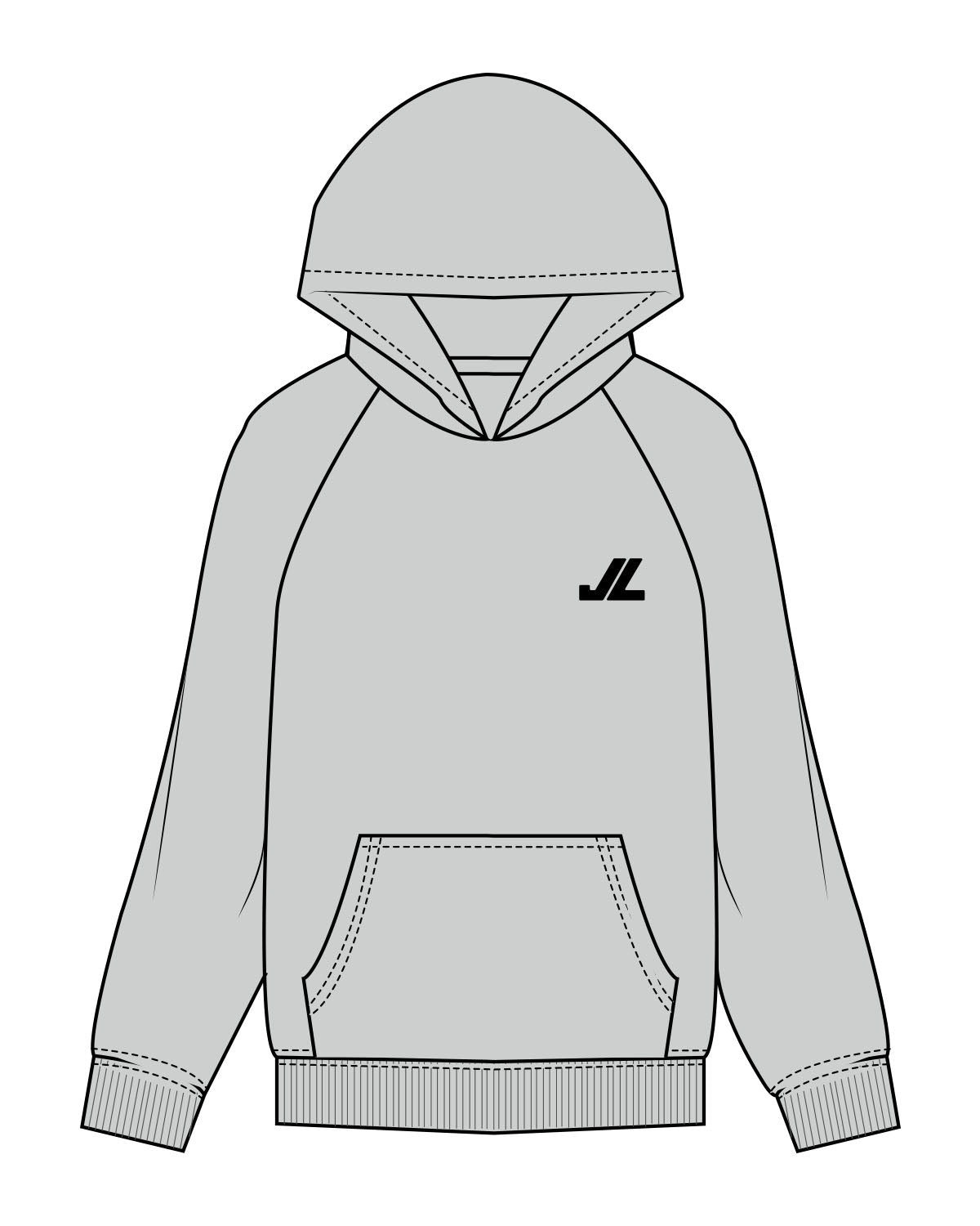 The Womens Hoodie - Storm - JL Marketing - Left Chest - Printed - Black