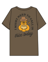 The Mens Boxy Tee - Walnut - Try Smile Collective - Left Chest & Back Bear - Printed - Full Color