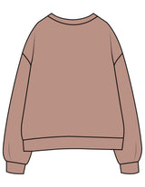 The Womens Crewneck - Clay - Peach F.L - Center Chest Stacked - Embroidered - Tone on Tone