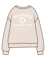 The Midweight Unisex Crewneck - Washed Ivory - HiLo - Center Chest & Back Stacked - Printed - White