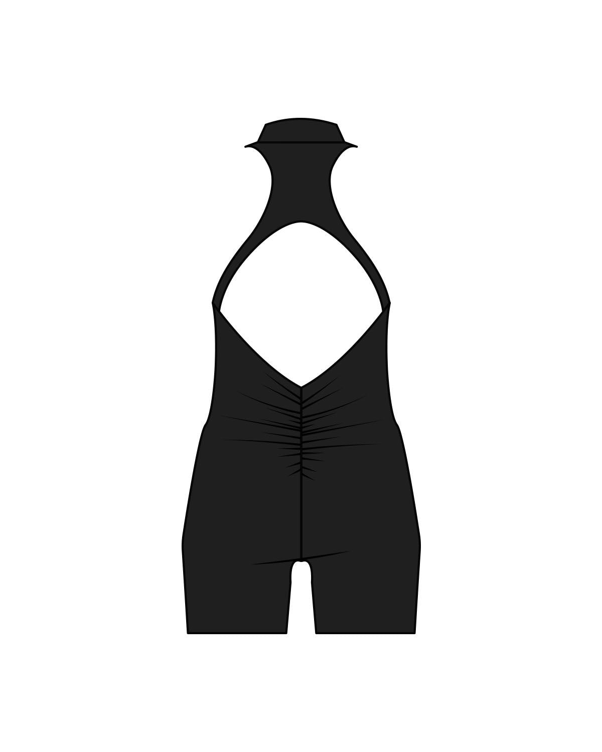 The High Neck Zip Jumpsuit - Black - Flowcorps - Left Chest - Printed - White
