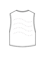 The Crop Muscle Tank - White - Instaphysiques - Center & Back Stacked - Orchid