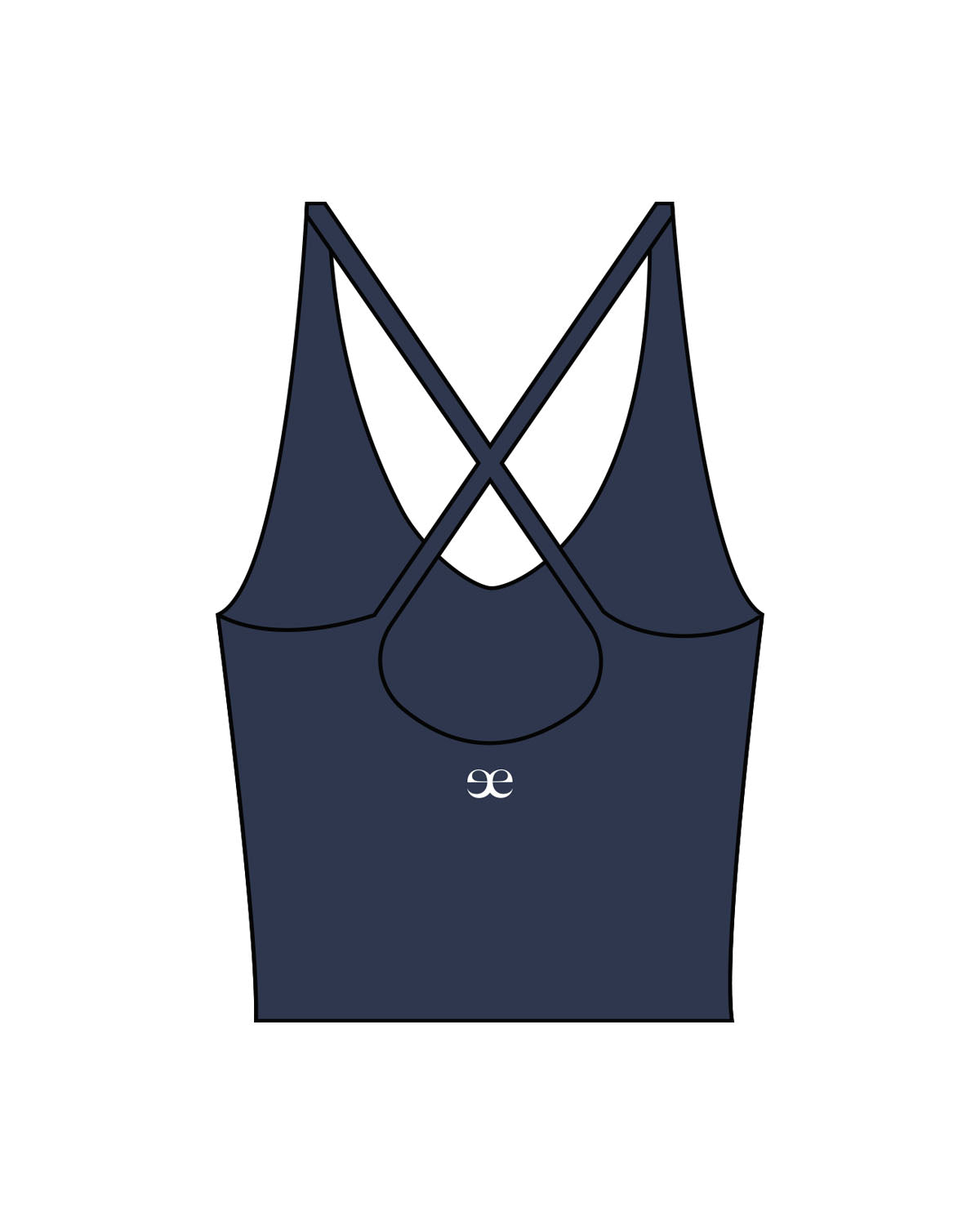 The Sporty Strappy Tank - Blue - Evolve Lagree - Center Chest & Center Back - Printed - White