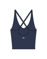 The Sporty Strappy Tank - Blue - Evolve Lagree - Center Chest & Center Back - Printed - White