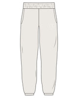 The Womens Sweatpants - Bone - Core Ritual - Left Leg Round - Bone