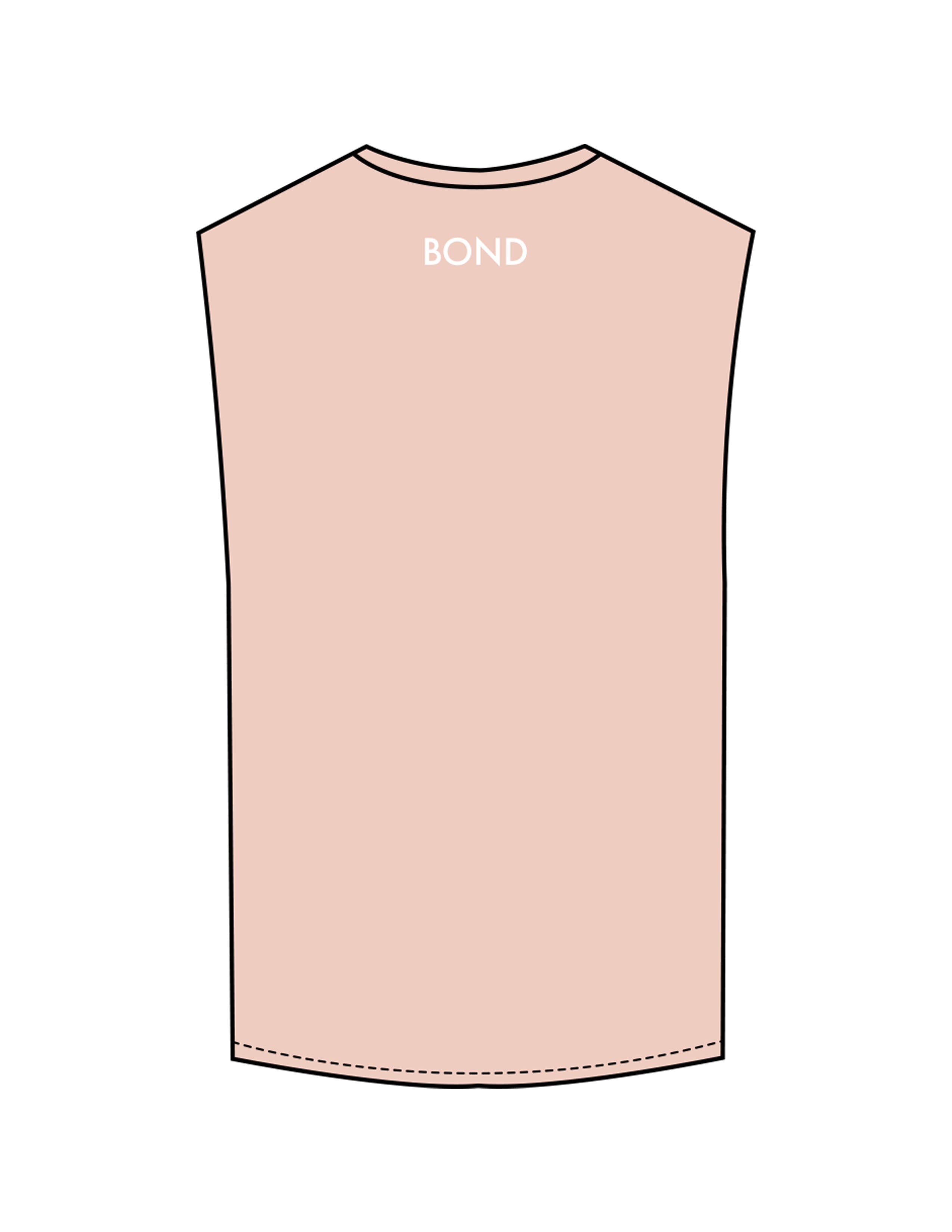 The Muscle Tank - Pale Pink - Bond Fitness - Center Chest Round & Upper Back - Printed - White