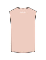 The Muscle Tank - Pale Pink - Bond Fitness - Center Chest Round & Upper Back - Printed - White