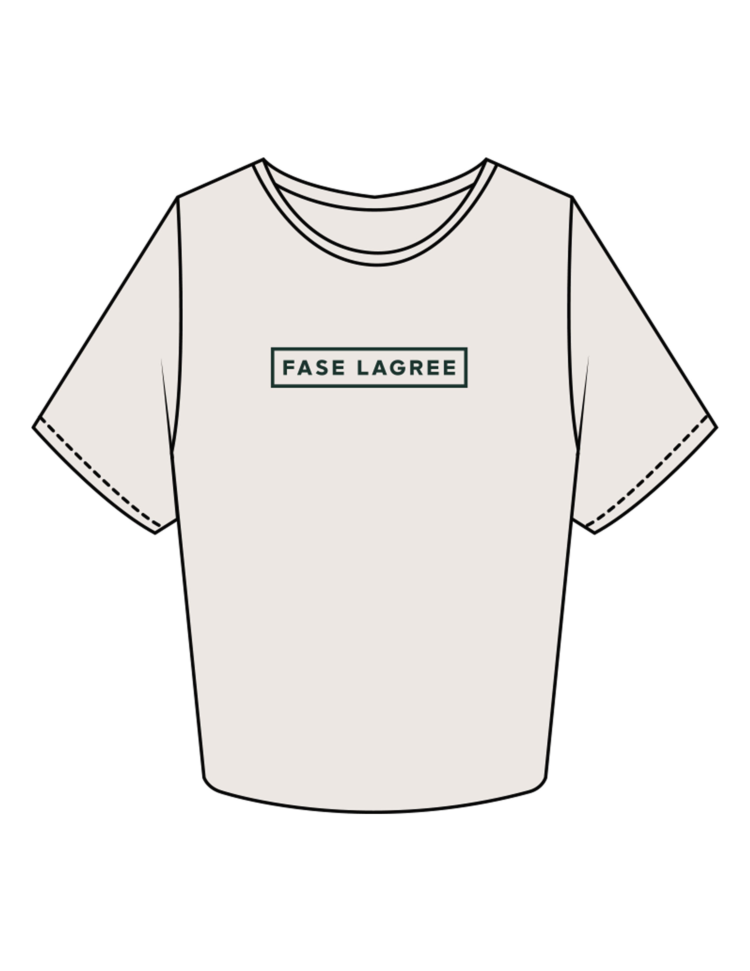 The Crop Tee - Bone - Fase Lagree - Center Chest - Printed - Evergreen