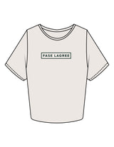 The Crop Tee - Bone - Fase Lagree - Center Chest - Printed - Evergreen