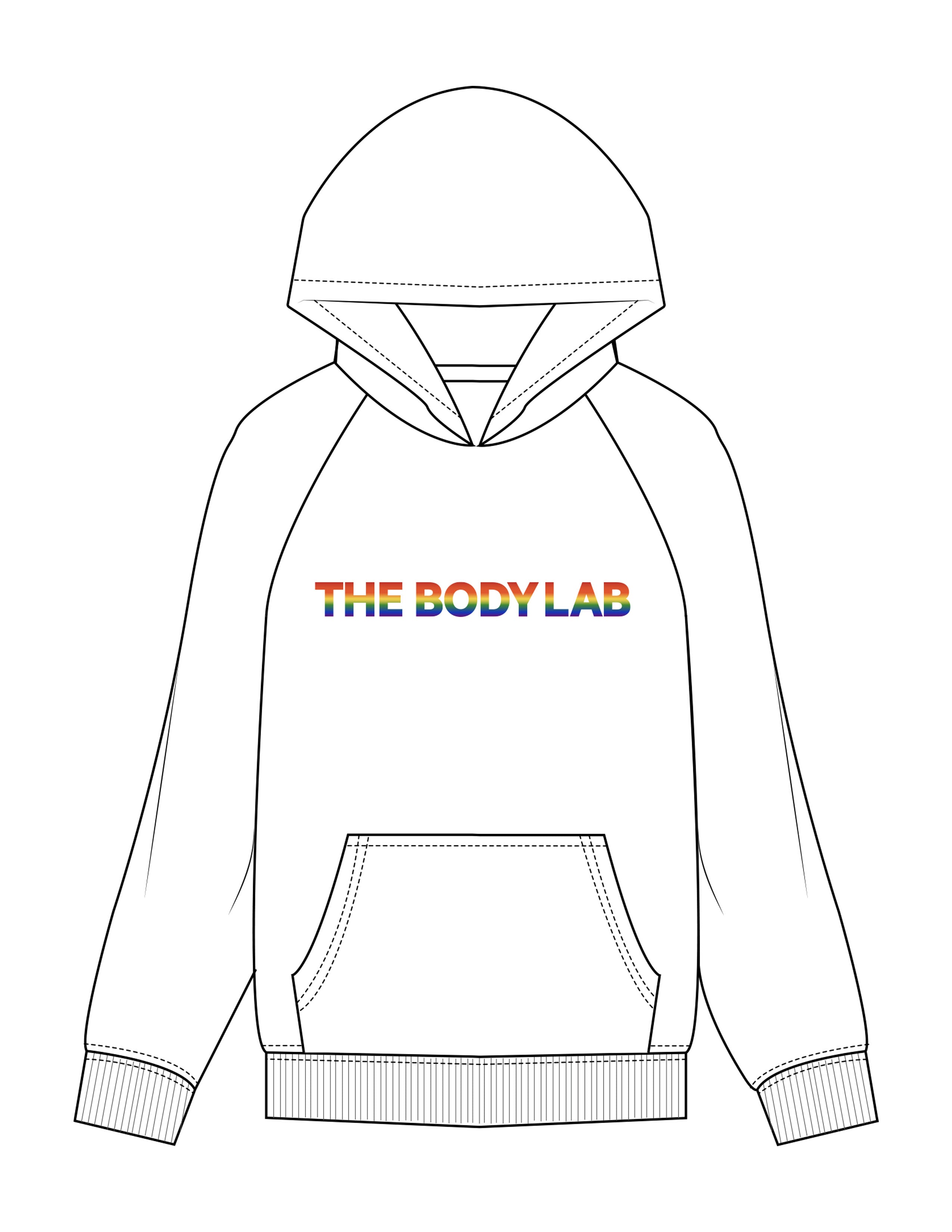 The Mens Hoodie - White - Body Lab - Center Chest - Printed - Full Color