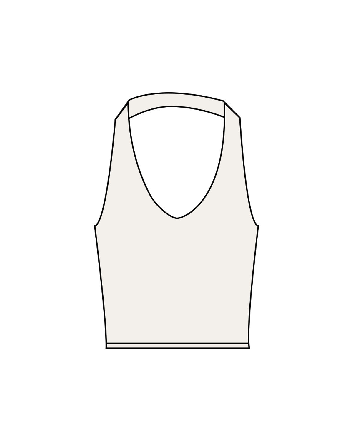 The Halter Tank - Beige - Coach Code - Top Back - Icon - Printed - White
