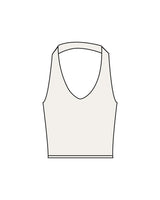 The Halter Tank - Beige - Coach Code - Top Back - Icon - Printed - White