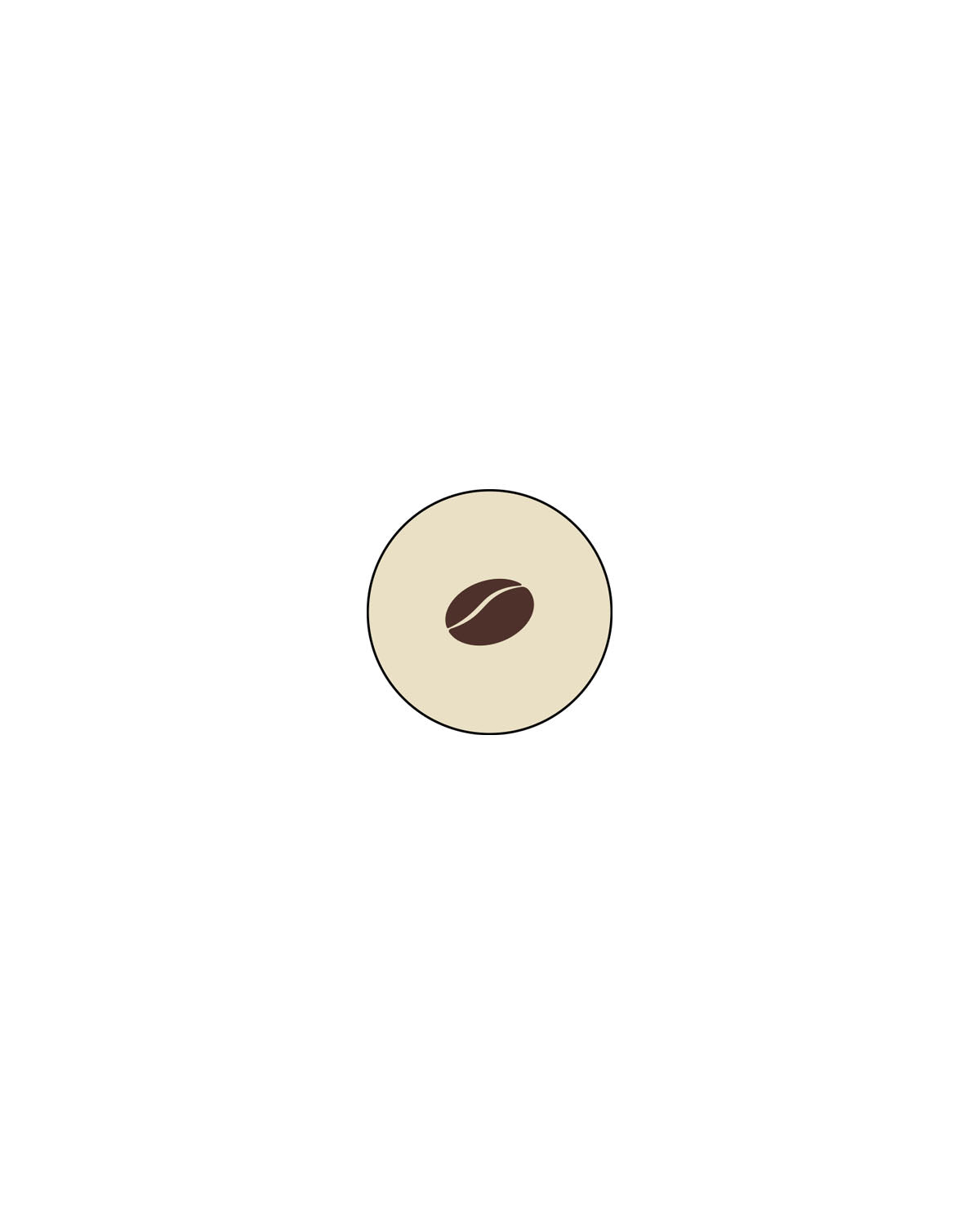 The Water Bottle - Cream - Bean Head - Center Body - Bottom Cap - Printed - Coffee