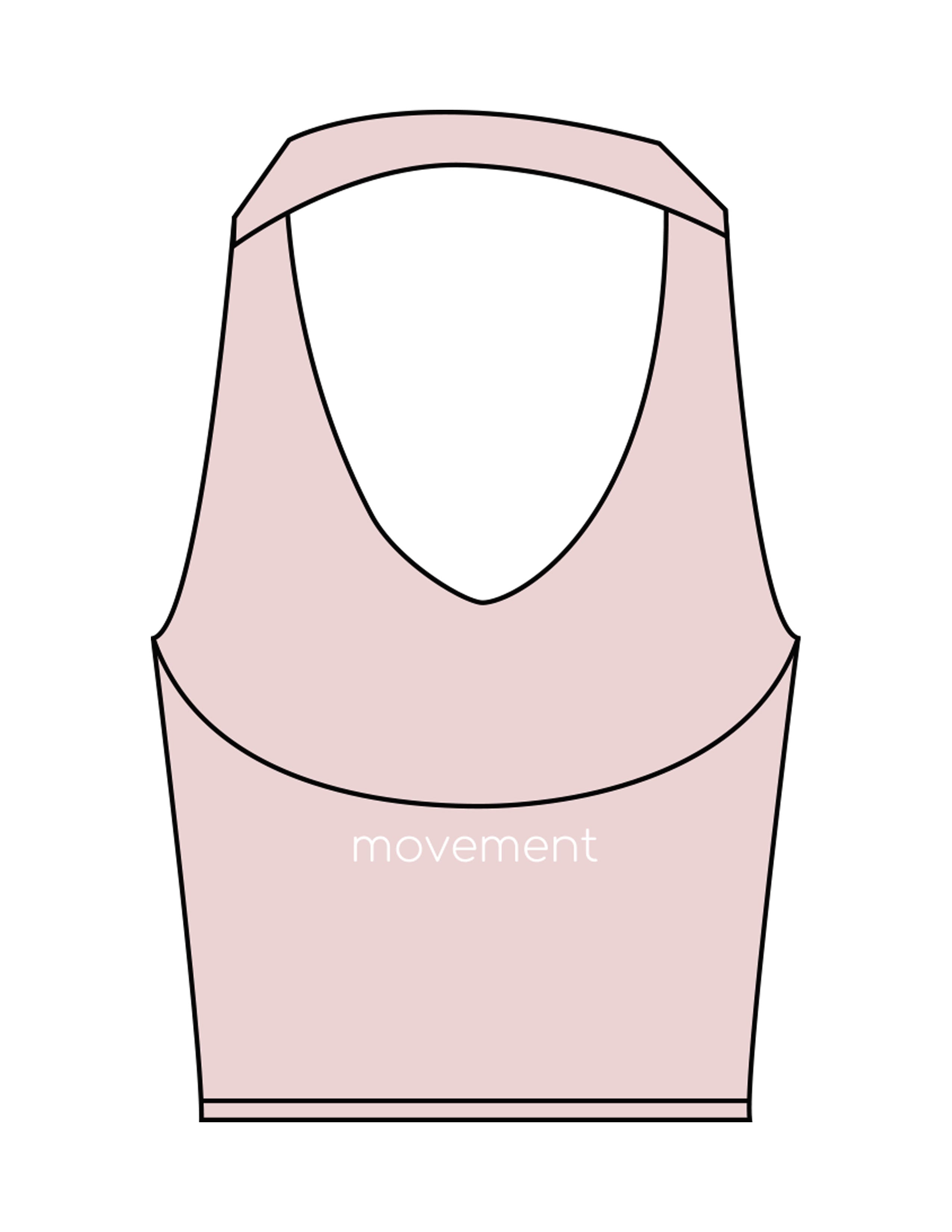 The Halter Tank - Pink - Movement Pilates Buffalo - Center Back - Printed - White