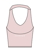 The Halter Tank - Pink - Movement Pilates Buffalo - Center Back - Printed - White
