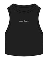 The Ribbed Crop Tank - Black - Renew - Center Chest - Embroidered - White