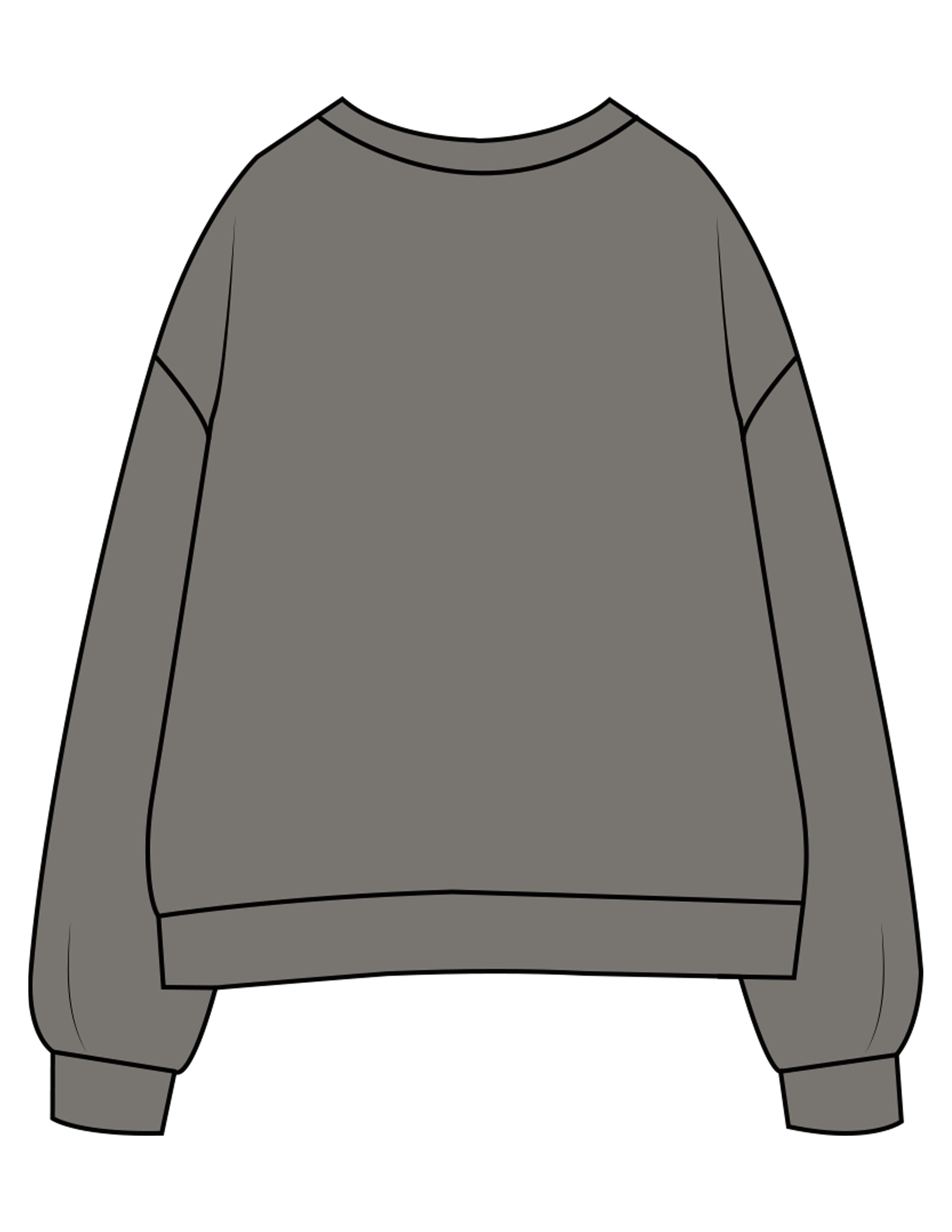 The Womens Crewneck - Washed Gray - Core Crown Point - Left Chest Stacked & Left Sleeve - Printed - Ivory