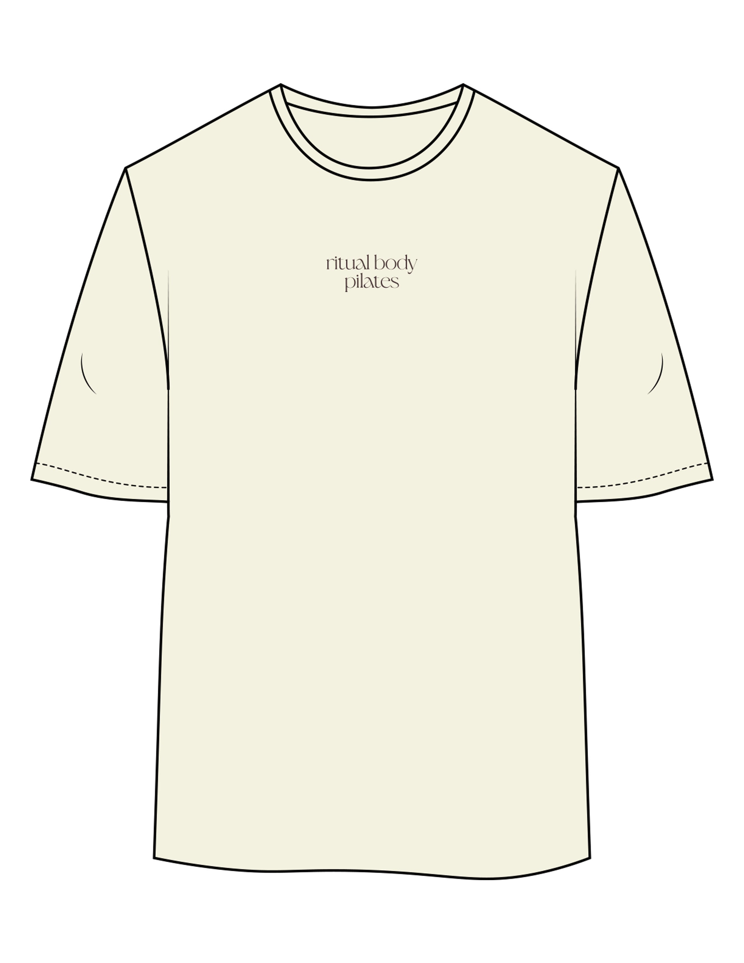 The Womens Oversized Tee - Butter - Ritual Body - Center Chest & Back Stacked - Printed - Brown