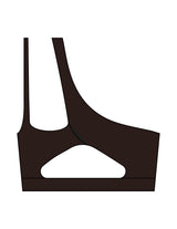 The One Shoulder Bra - Brown - Karve - Center Chest - Printed - White