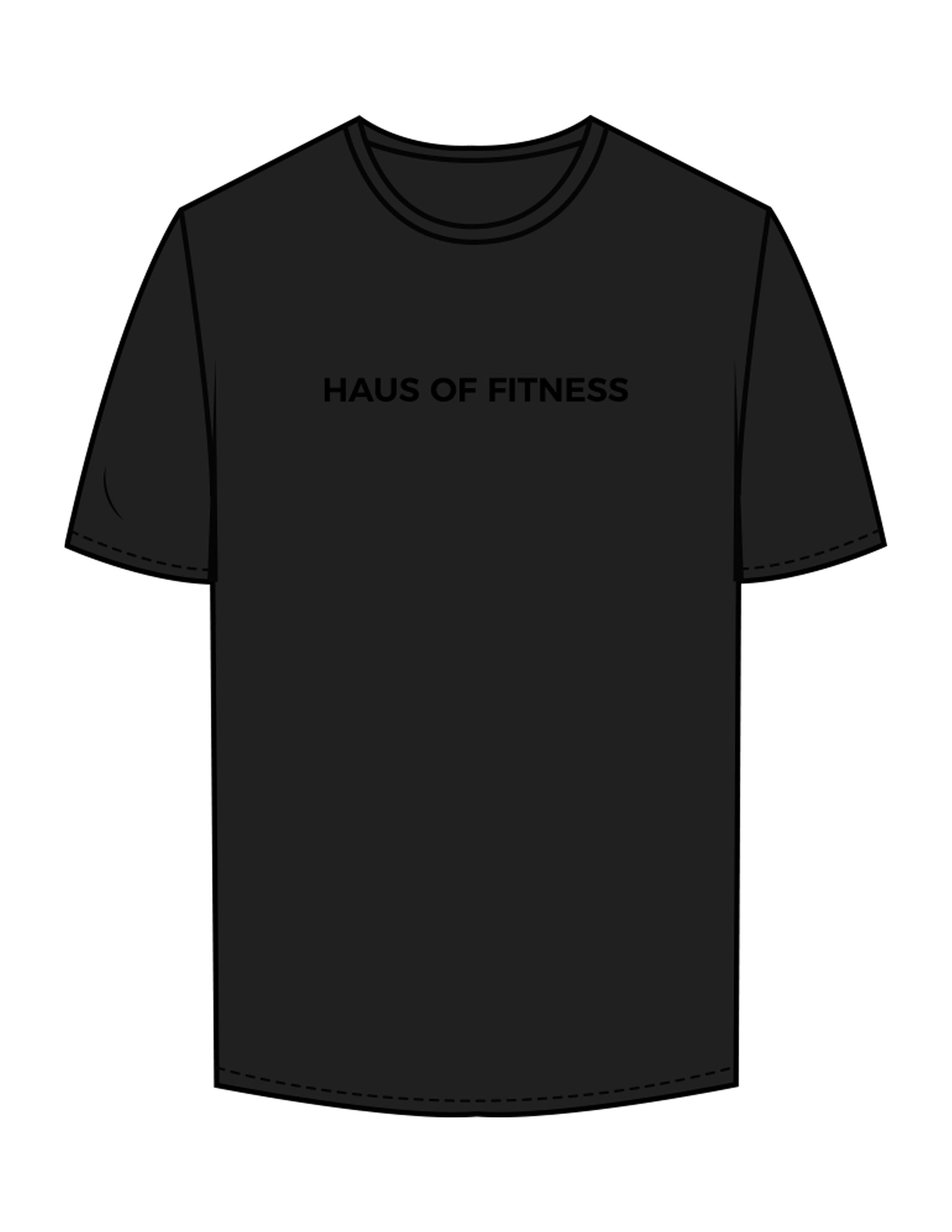 The Mens Tee - Black - Haus of Fitness - Center Chest & Back Round - Printed - Full Color