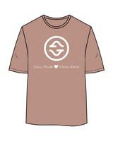 The Womens Oversized Tee - Clay - Counterstrain - Front & Back Center Stacked - Full Color