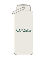The Wide Mouth Water Bottle - Off White - OCWC - Center Body "OASIS" - Printed - Green