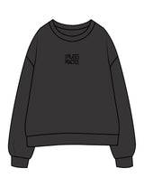 The Womens Crewneck - Washed Black - Pilates Practice - Center Chest - Embroidered - Black