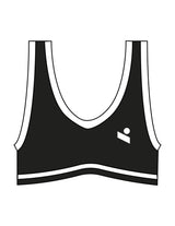 The Piped Bra - Black - Onyx Fit - Left Chest & Bottom Back - Printed - White