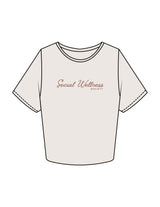 The Crop Tee - Bone - SWS - Center Chest Script - Printed - Brown
