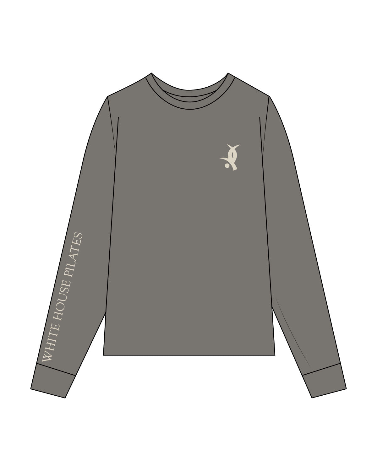 White House Pilates Womens Heavyweight Long Sleeve - Washed Gray