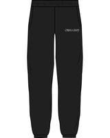 The Womens Sweatpants - Black - Onyx & Ivory - Left Leg - Printed - White