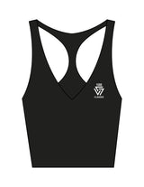 The Racer Tank - Black - LVL - Left Chest "100" Stacked & Back Stacked - Printed - White