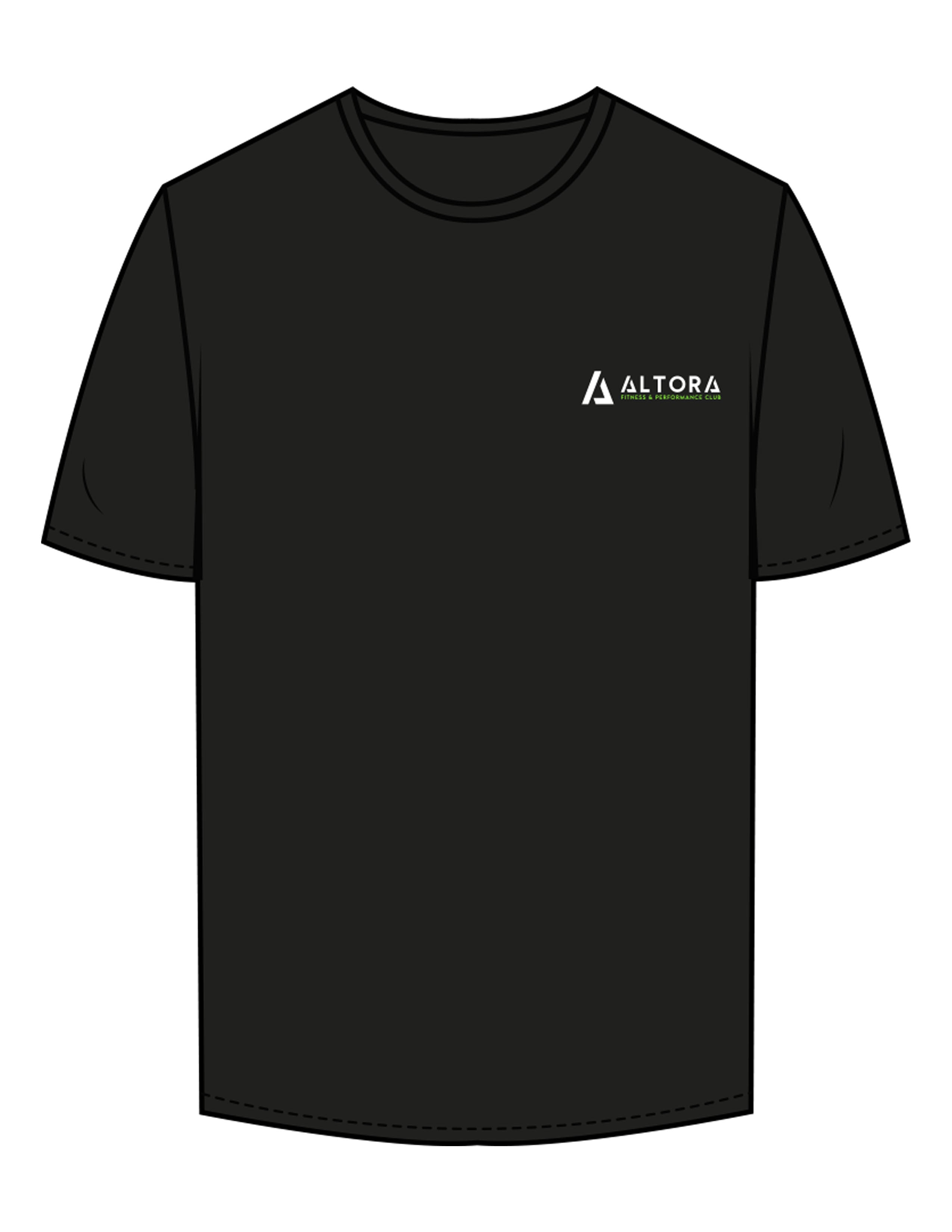 The Mens Tee - Black - ALTORA - Left Chest & Back Icon - Printed - Full Color