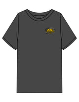 The Mens Heavyweight Tee - Washed Charcoal - ML Contracting LLC - Left Chest Flag & Back Image - Printed - Full Color