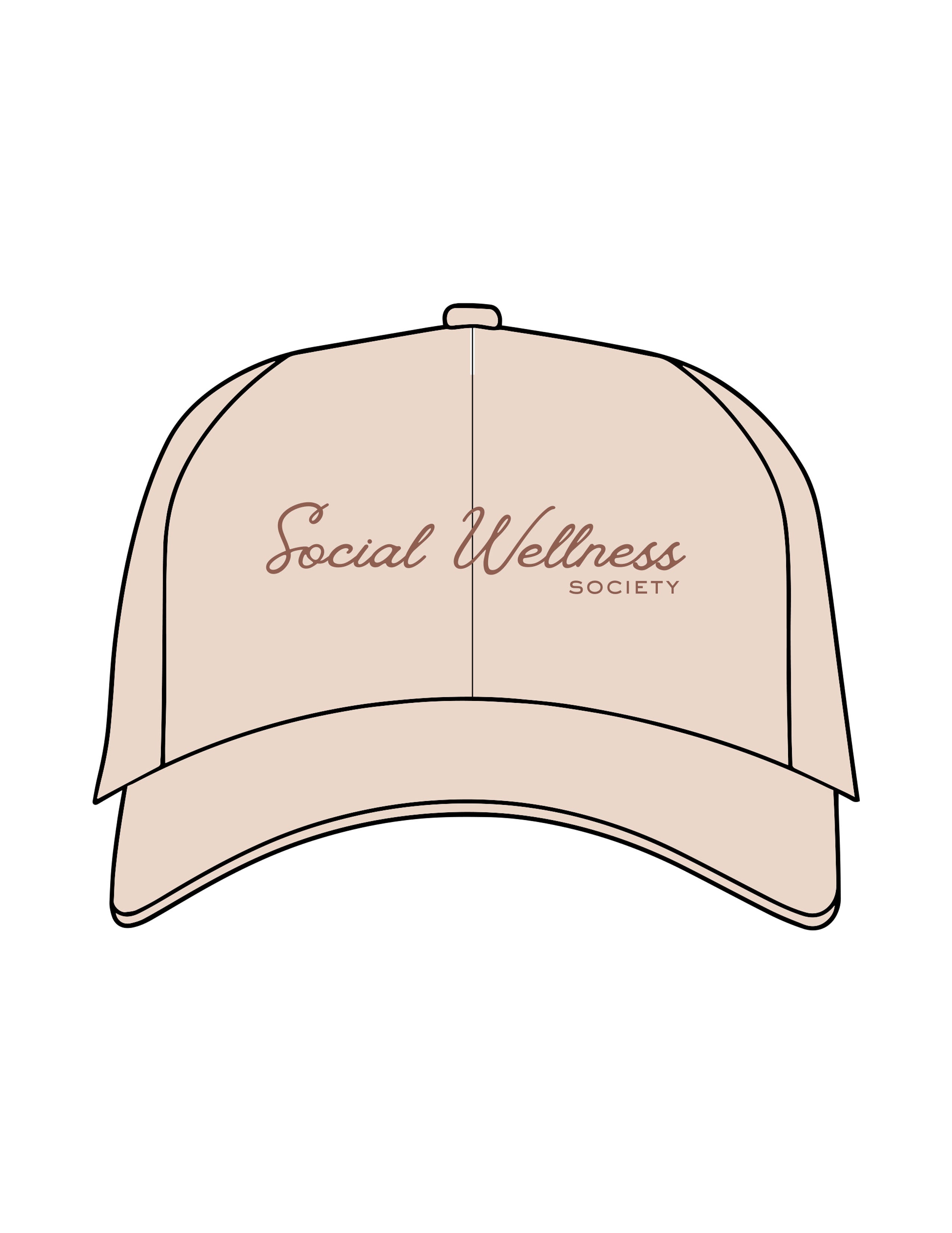 The Dad Hat - Stone - SWS - Center Crown Script Stacked  & Back Icon - Embroidered - Full Color