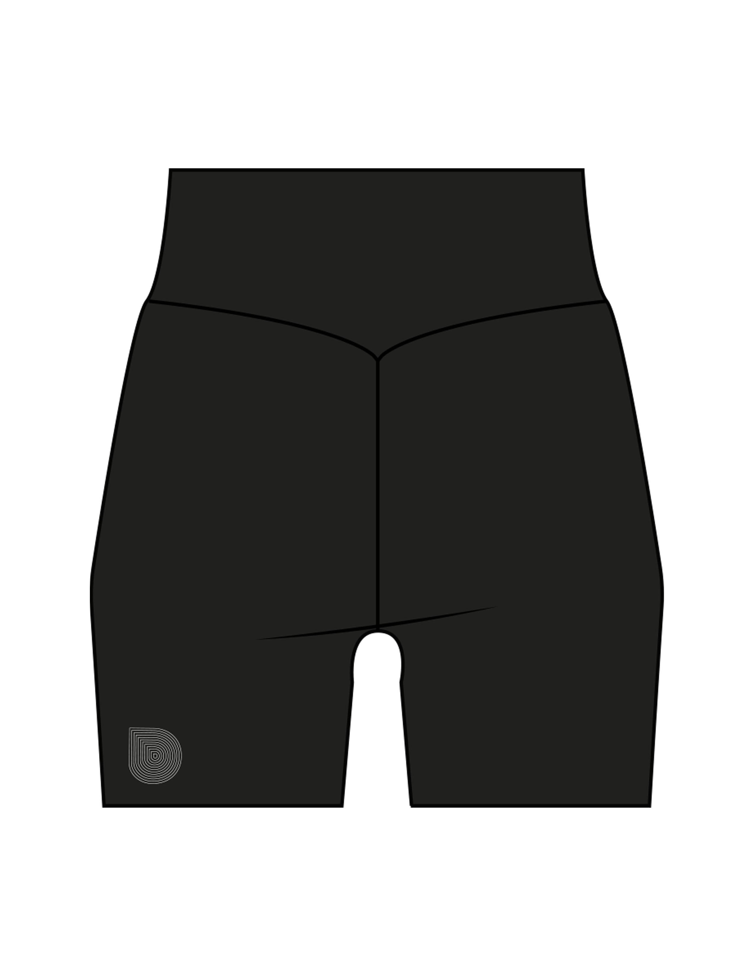 The Basic Short - Black - Drench - Right Back Leg - Icon - Printed - White
