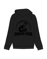 The Mens Zip Hoodie - Black - Coach Code - Left Chest & Back Center - Tone on Tone