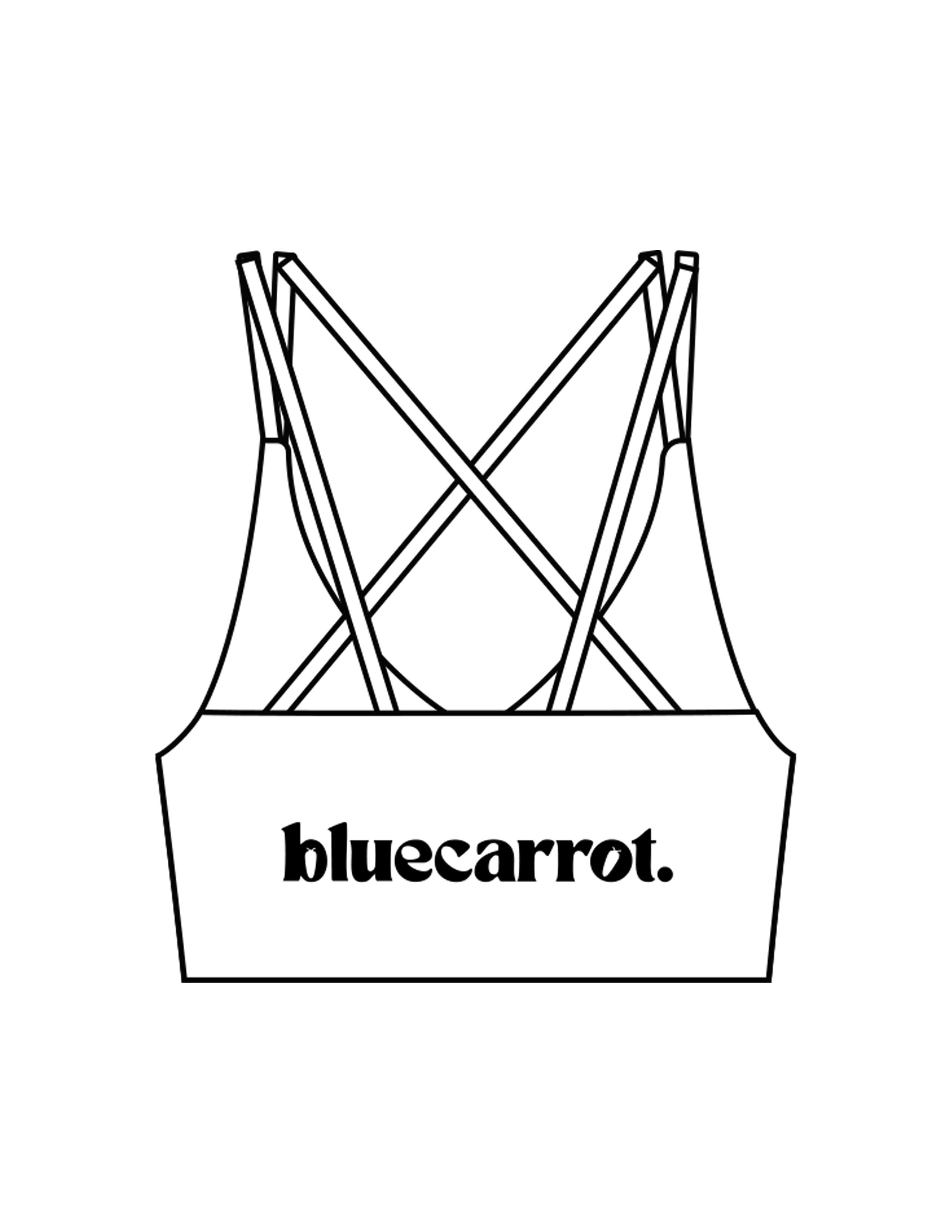 The Strappy Bra - White - BlueCarrot - Center Back - Printed - Black