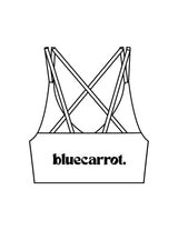 The Strappy Bra - White - BlueCarrot - Center Back - Printed - Black