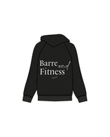 The Womens Hoodie - Black - Ignite Barre & Fitness - Left Chest & Back Stacked - Printed - White
