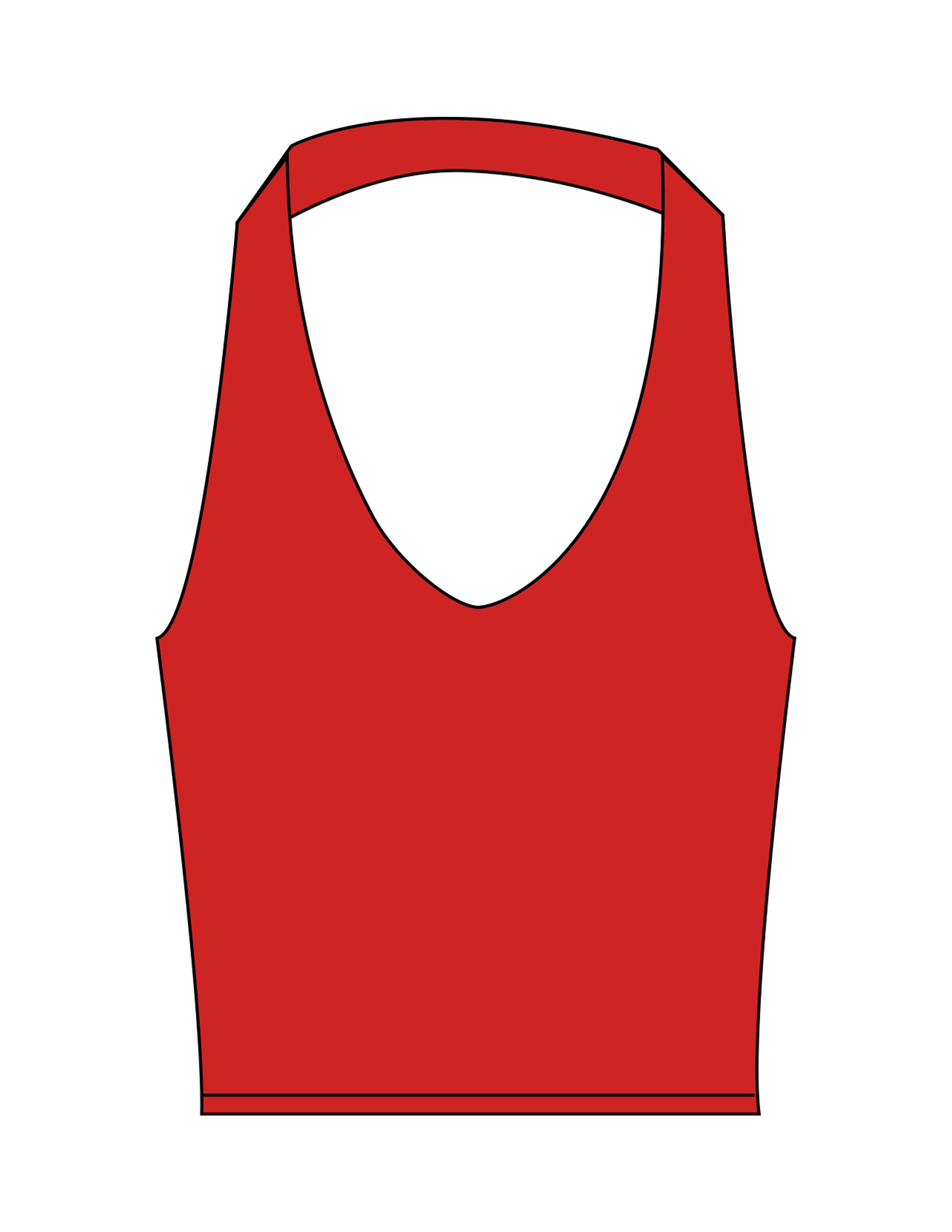 The Halter Tank - Red -The Refinery Fitness Studio - Center Back - Printed - White