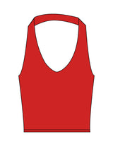 The Halter Tank - Red -The Refinery Fitness Studio - Center Back - Printed - White