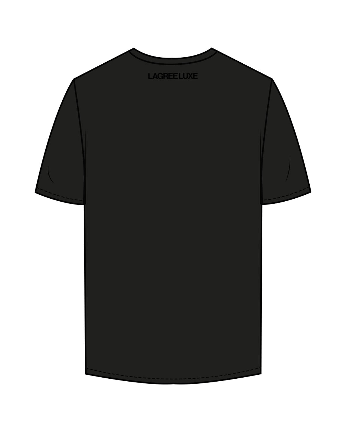The Mens Tee - Black - Lagree Luxe - Left Chest & Back Neckline - Printed - Tone on Tone